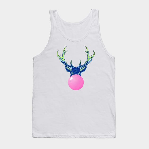 Pink Bubblegum Reindeer Tank Top by 1001Kites